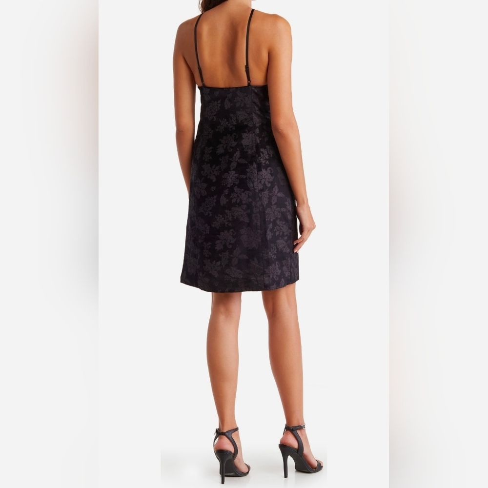 NWT Rag & Bone Retro Floral fara velvet black Halter Slit dress Size 6 - Picture 7 of 16